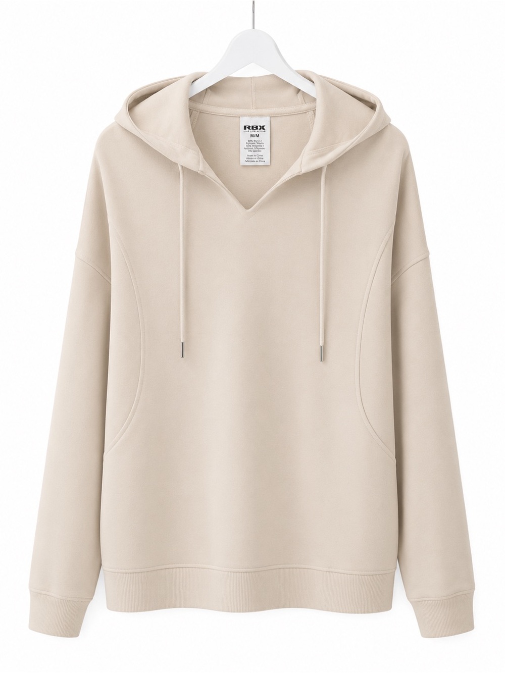 RBX Cream Pullover Hoodie with Tear-Away Tag